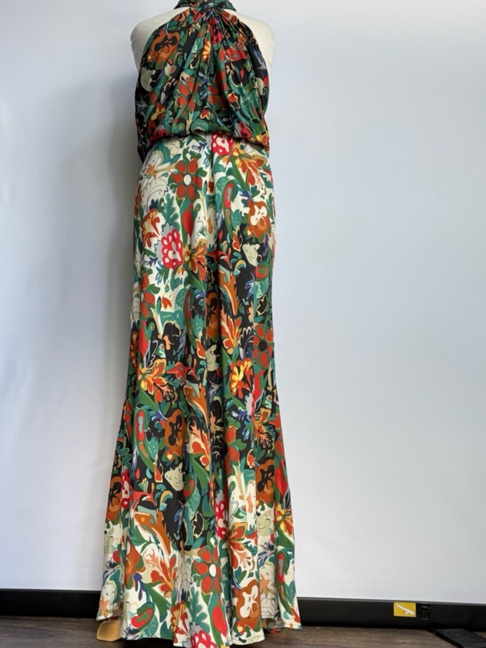 NWT Anthropologie BI-nk Elainne Halter Silky Floral Maxi Dress, XL - Picture 3 of 14